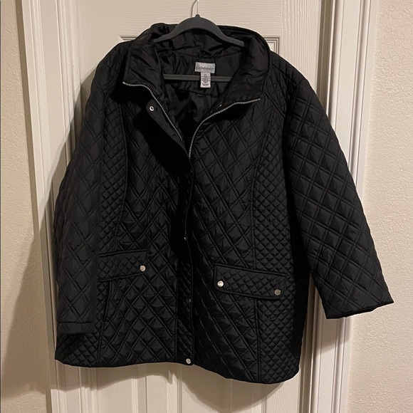 Charter Club Jackets & Blazers - Catherine’s Black Quilted hooded Jacket size XXXL